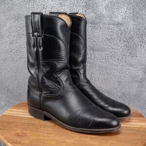 Justin Boots Men's Sz 7 B Black Roper L3703 Round Toe Western Rodeo Cowboy Ranch
